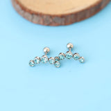 Stainless Steel Diam. Earrings Small Zircon Crystal Women's Mini Earrings