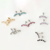 Stainless Steel Diam. Earrings Small Zircon Crystal Women's Mini Earrings