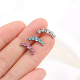 Stainless Steel Diam. Earrings Small Zircon Crystal Women's Mini Earrings