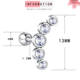 Stainless Steel Diam. Earrings Small Zircon Crystal Women's Mini Earrings
