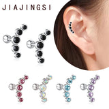 Stainless Steel Diam. Earrings Small Zircon Crystal Women's Mini Earrings