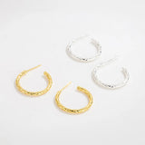 Street Style C-shaped Ring S925 Sterling Silver Earrings