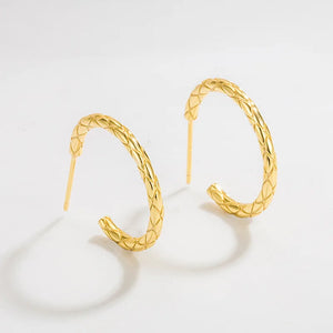 Street Style C-shaped Ring S925 Sterling Silver Earrings