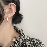Street Style C-shaped Ring S925 Sterling Silver Earrings