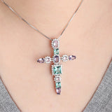 925 Sterling Silver Cross Pendant Necklace Beach Wedding Jewelry
