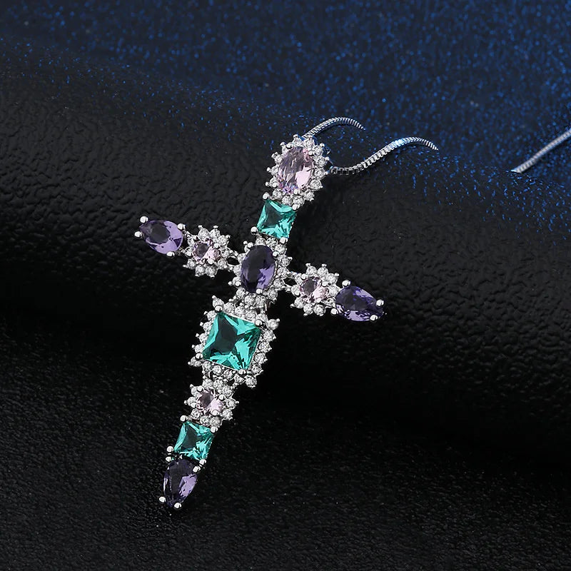 925 Sterling Silver Cross Pendant Necklace Beach Wedding Jewelry