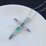 925 Sterling Silver Cross Pendant Necklace Beach Wedding Jewelry