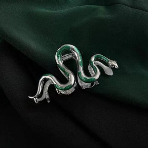 Curved Green Snake Hair Clip Women's Autumn Hairpin Hair Claw 11x5.5cm