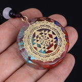 Turquoise Resin Necklace Crystal Amethyst Pendant Yoga Necklace