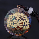 Turquoise Resin Necklace Crystal Amethyst Pendant Yoga Necklace