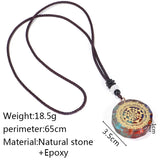 Turquoise Resin Necklace Crystal Amethyst Pendant Yoga Necklace