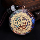 Turquoise Resin Necklace Crystal Amethyst Pendant Yoga Necklace
