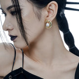 S925 Silver Baroque Pearl Earrings Women Ins Long C-shaped Earrings