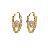 Fashionable Pearl U-shaped Earrings High-end Style