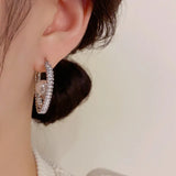 Fashionable Pearl U-shaped Earrings High-end Style