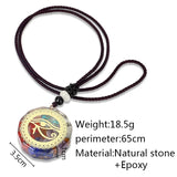 Yoga Gravel 7 Rubber Necklace Pendant Eye of Horus Symbol Resin Rope Chain