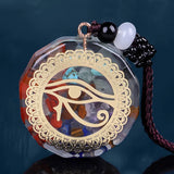 Yoga Gravel 7 Rubber Necklace Pendant Eye of Horus Symbol Resin Rope Chain