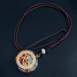 Yoga Gravel 7 Rubber Necklace Pendant Eye of Horus Symbol Resin Rope Chain