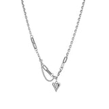 Sweet Peach Heart Pendant Stainless Steel Choker Necklace For Woman