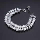European/American Marquise Zircon Bracelet Copper Jewelry