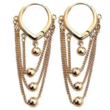 Water Drop Ear Button Tassel Earrings for Women - Party Jewelry Gift