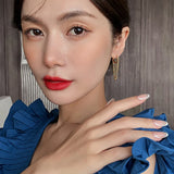 Water Drop Ear Button Tassel Earrings for Women - Party Jewelry Gift