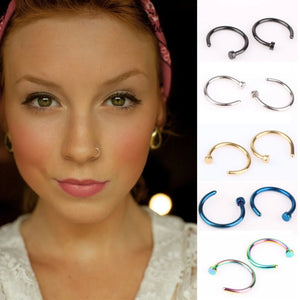 Titanium Nose Ring Stainless Steel False Nose Ring Piercing Jewelry