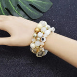 Multilayer Irregular Beads Bracelet Bohemia Stone Pearl Coin