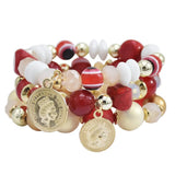 Multilayer Irregular Beads Bracelet Bohemia Stone Pearl Coin