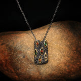 Bohemian Retro Ethnic Style Diamond Pendant Necklace Jewelry