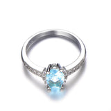 Micro-Inlaid Zircon Sapphire Ring Female Cross-Border Jewelry
