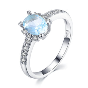 Micro-Inlaid Zircon Sapphire Ring Female Cross-Border Jewelry