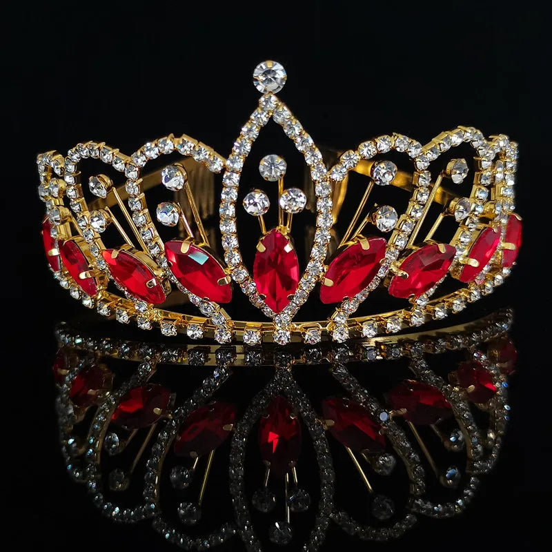 Glass Crystal Crown Bride Wedding Headdress Hair Accessories