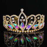 Glass Crystal Crown Bride Wedding Headdress Hair Accessories