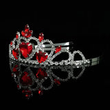 European & American Bridal Crown Headdress Girl Red Heart Headband