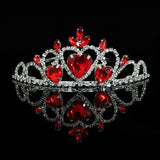 European & American Bridal Crown Headdress Girl Red Heart Headband
