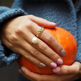 European American Blogger Wide Twist Ring Women