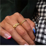 European American Blogger Wide Twist Ring Women