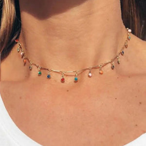Hand Beaded Collarbone Chain Necklace Jewelry Party Wear