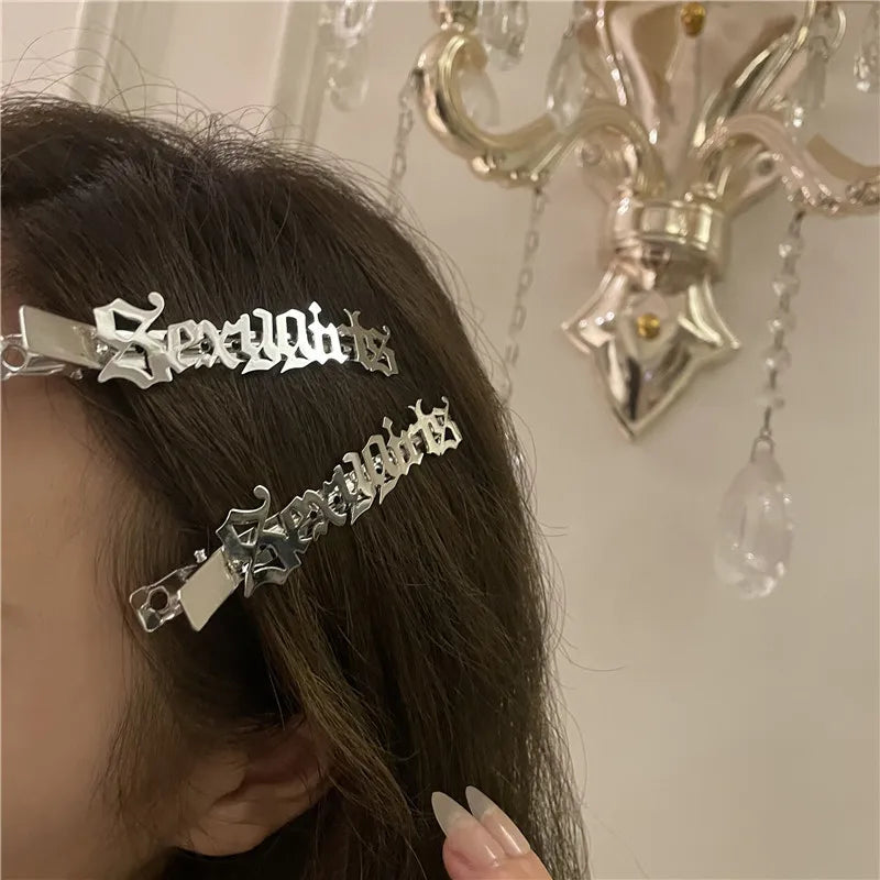 Sweet Sanskrit Letters Hairpin Bangs Clip