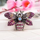 Bee Pendant Key Ring with Water Drill Detail
