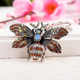 Bee Pendant Key Ring with Water Drill Detail