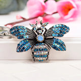 Bee Pendant Key Ring with Water Drill Detail