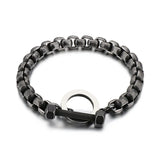 European/American Titanium Steel Square Pearl Bracelet Men's Punk Retro Jewelry