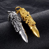 Dragon Sword Bullet Pendant Men's Necklace