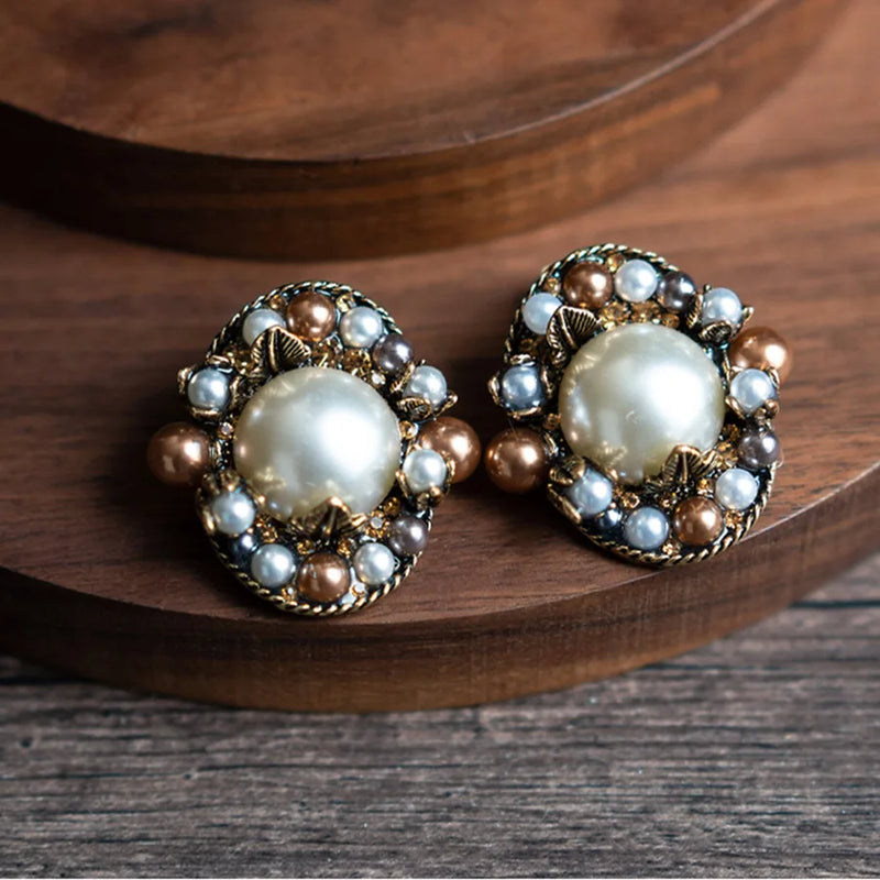 Retro Pearl Earrings for Banquet Dress