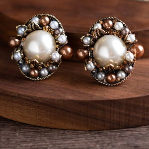 Retro Pearl Earrings for Banquet Dress