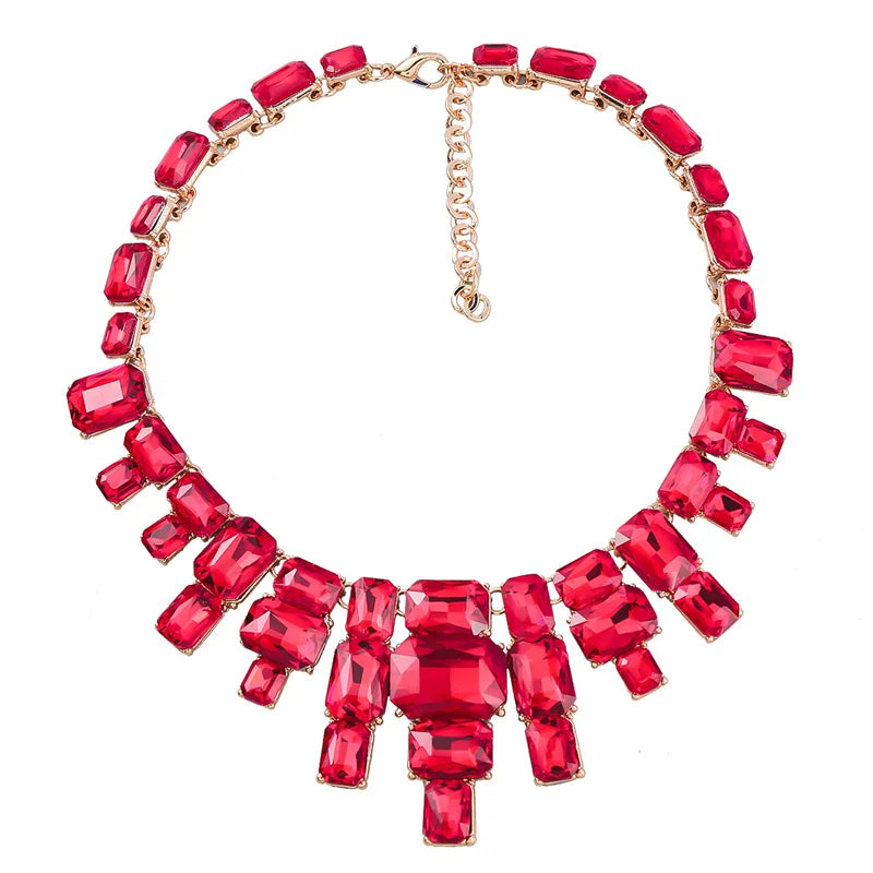 Exaggerated Diamond Alloy Chain Necklace for Women