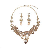 Exaggerated Gemstone Necklace Earrings Set for Evening Dress