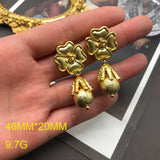 Exaggerated Pearl Long Earrings Women Retro Hoop Earrings